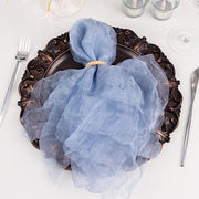 5 Sheer Crinkled Organza Wedding Napkins