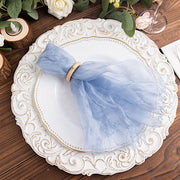 5 Sheer Crinkled Organza Wedding Napkins