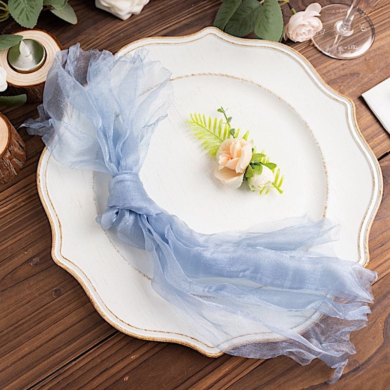 5 Sheer Crinkled Organza Wedding Napkins
