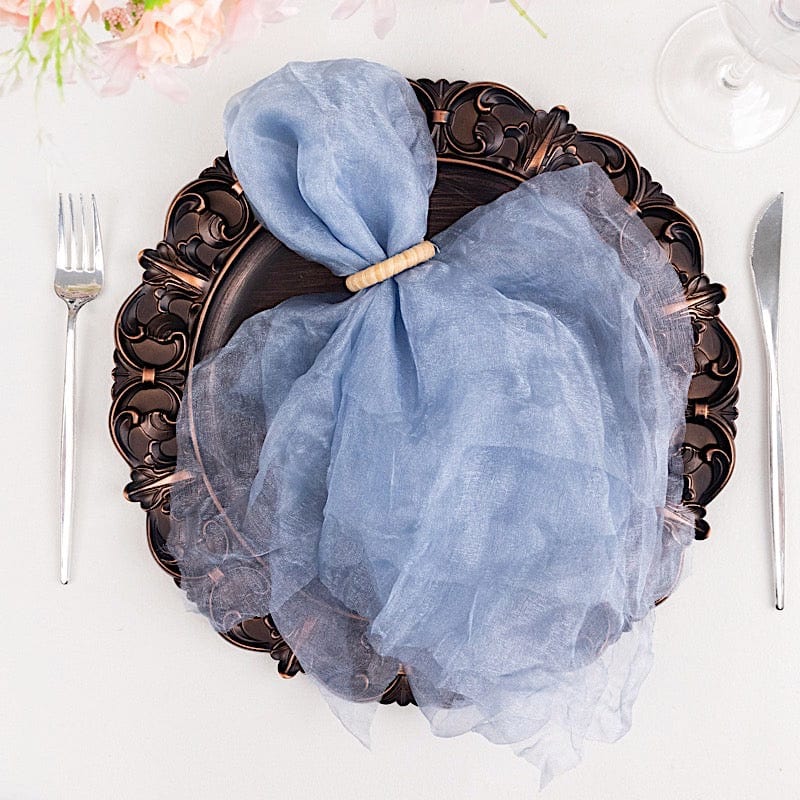 5 Sheer Crinkled Organza Wedding Napkins