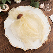 5 Sheer Crinkled Organza Wedding Napkins