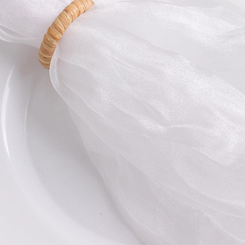 5 Sheer Crinkled Organza Wedding Napkins