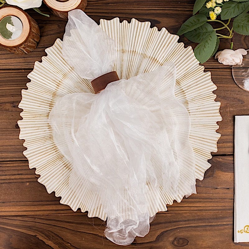 5 Sheer Crinkled Organza Wedding Napkins