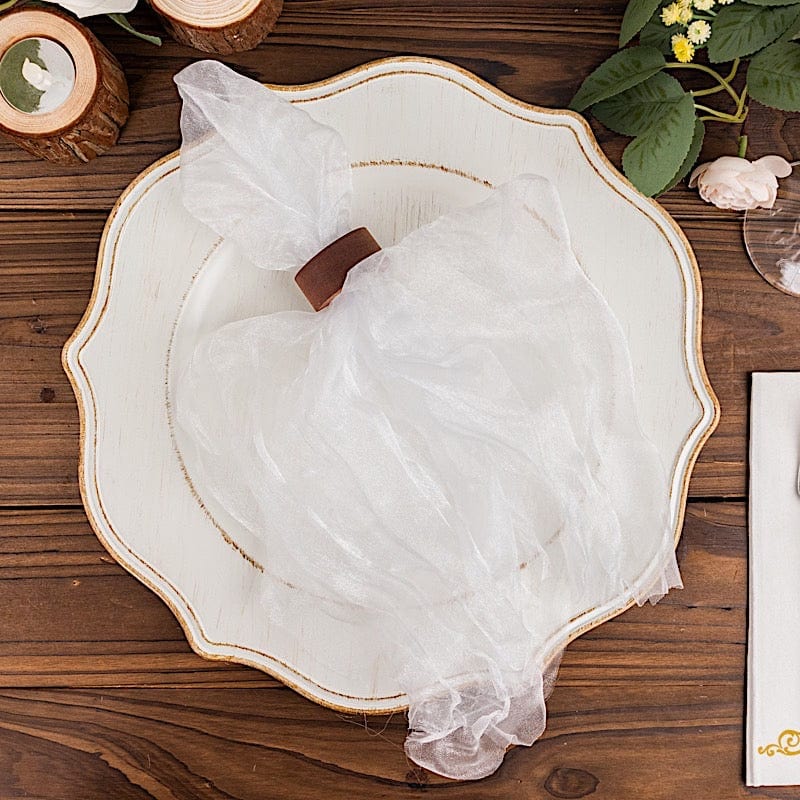 5 Sheer Crinkled Organza Wedding Napkins