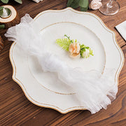 5 Sheer Crinkled Organza Wedding Napkins