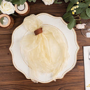 5 Sheer Crinkled Organza Wedding Napkins