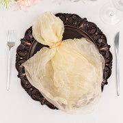 5 Sheer Crinkled Organza Wedding Napkins