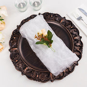 5 Sheer Crinkled Organza Wedding Napkins