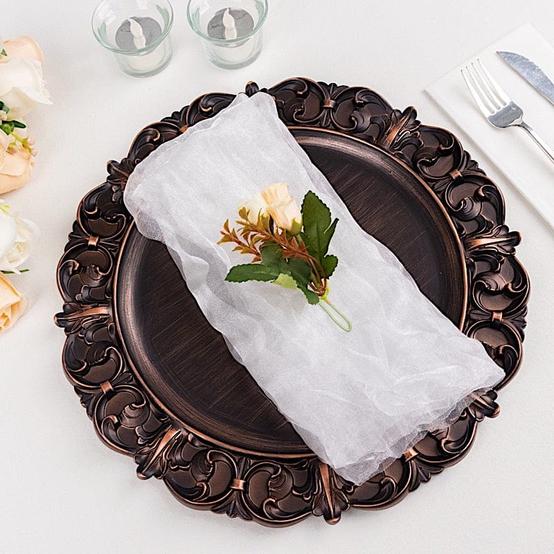 5 Sheer Crinkled Organza Wedding Napkins