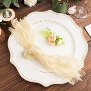 5 Sheer Crinkled Organza Wedding Napkins