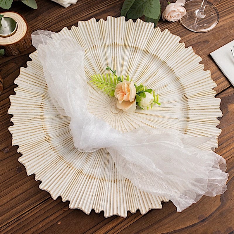 5 Sheer Crinkled Organza Wedding Napkins