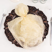5 Sheer Crinkled Organza Wedding Napkins