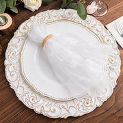 5 Sheer Crinkled Organza Wedding Napkins