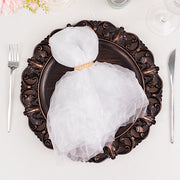 5 Sheer Crinkled Organza Wedding Napkins