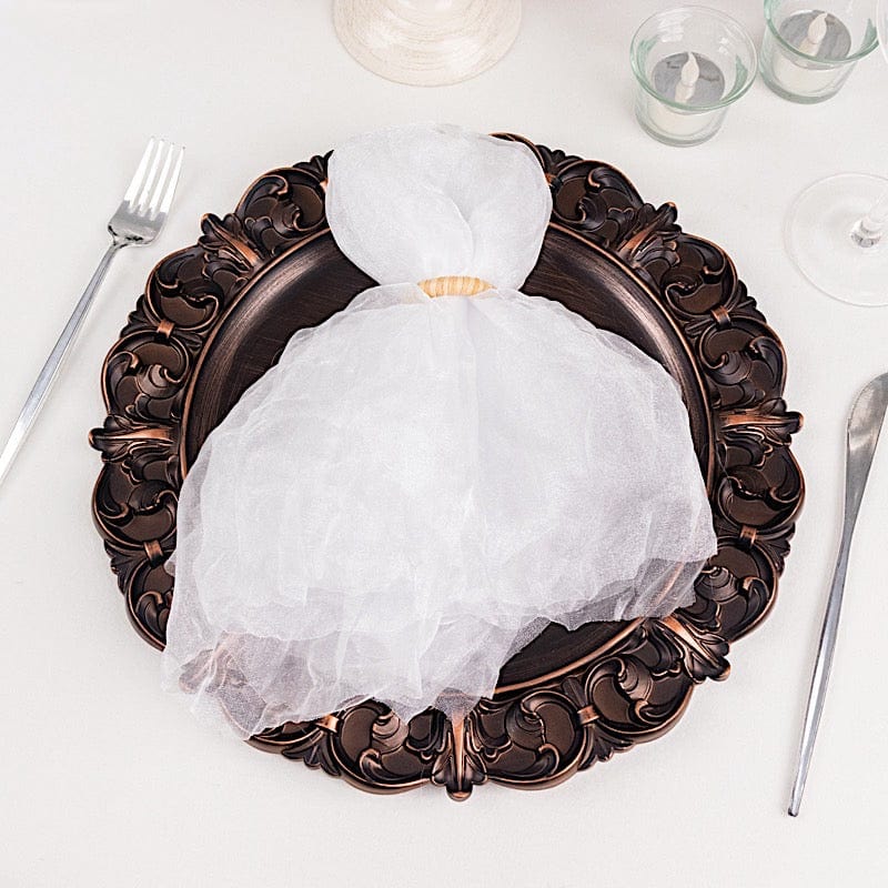 5 Sheer Crinkled Organza Wedding Napkins