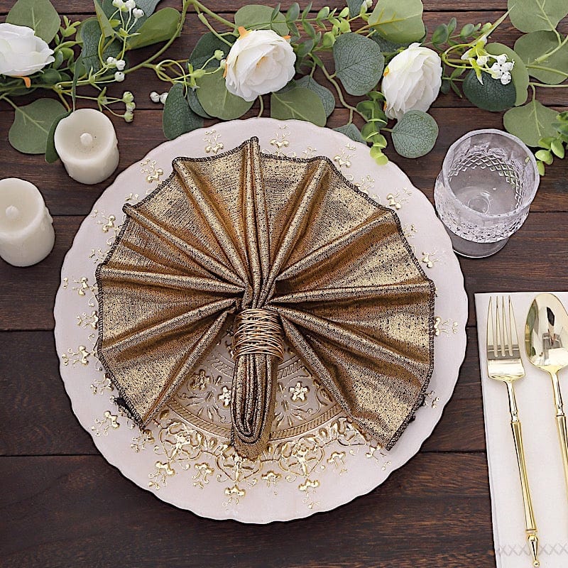 5 Shimmer 20" x 20" Sequin Dots Polyester Dinner Napkins