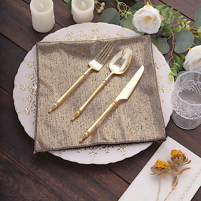 5 Shimmer 20" x 20" Sequin Dots Polyester Dinner Napkins