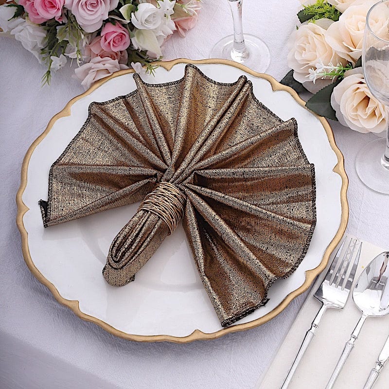 5 Shimmer 20" x 20" Sequin Dots Polyester Dinner Napkins