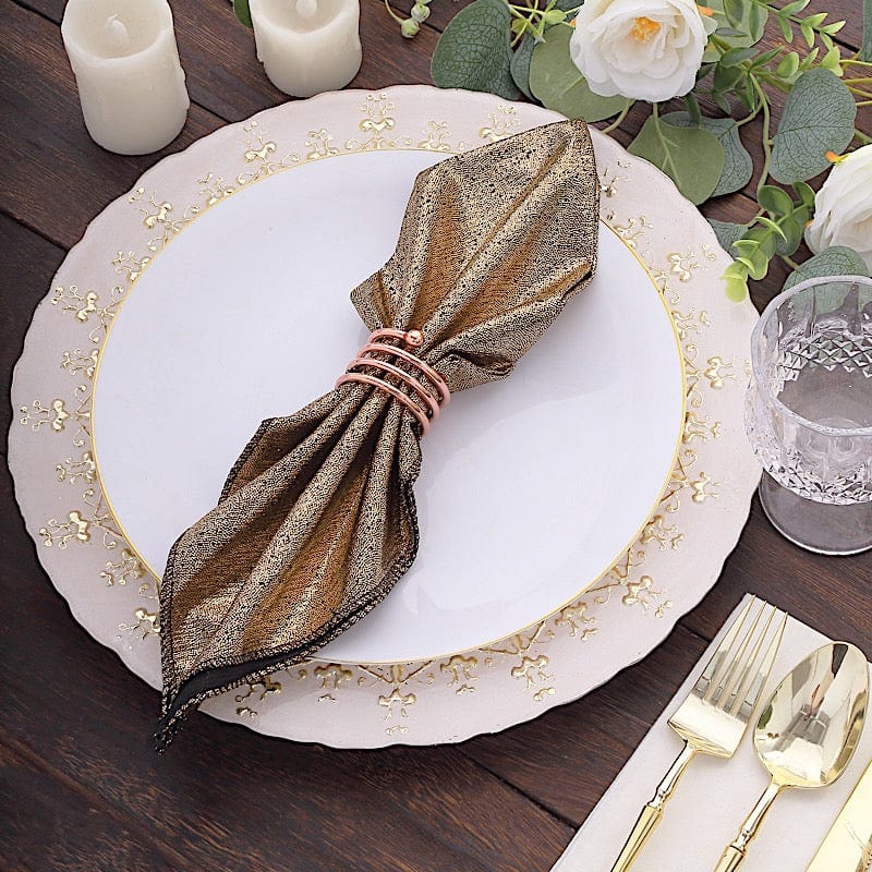 5 Shimmer 20" x 20" Sequin Dots Polyester Dinner Napkins