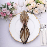 5 Shimmer 20" x 20" Sequin Dots Polyester Dinner Napkins