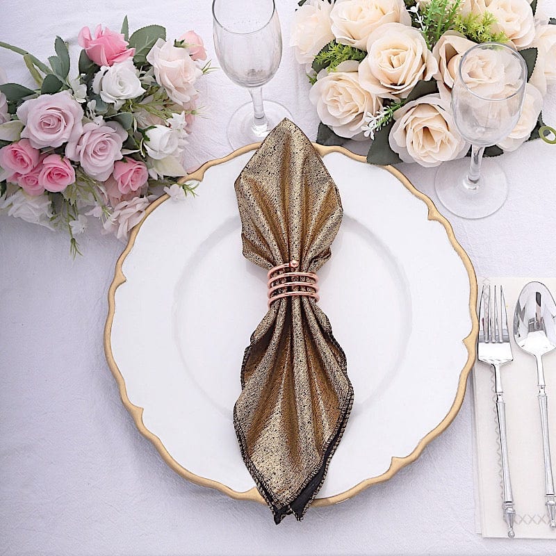 5 Shimmer 20" x 20" Sequin Dots Polyester Dinner Napkins