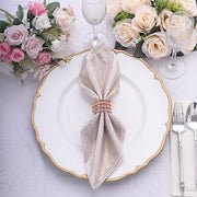 5 Shimmer 20" x 20" Sequin Dots Polyester Dinner Napkins