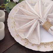 5 Shimmer 20" x 20" Sequin Dots Polyester Dinner Napkins