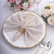 5 Shimmer 20" x 20" Sequin Dots Polyester Dinner Napkins