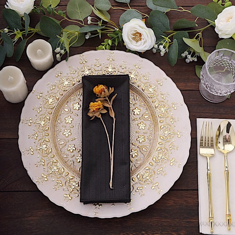 5 Shimmer 20" x 20" Sequin Dots Polyester Dinner Napkins