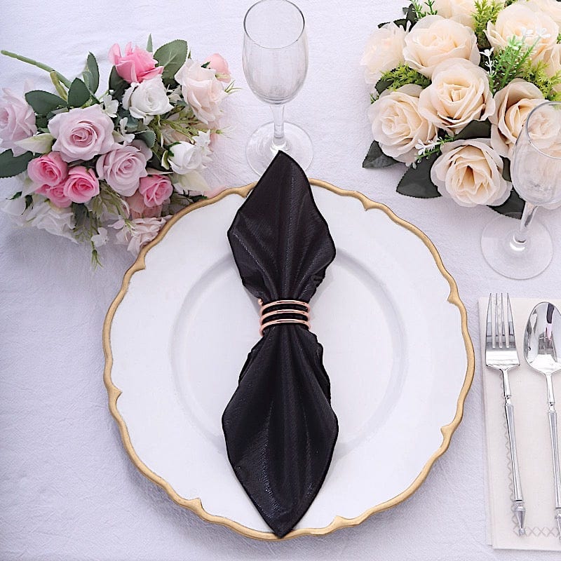 5 Shimmer 20" x 20" Sequin Dots Polyester Dinner Napkins