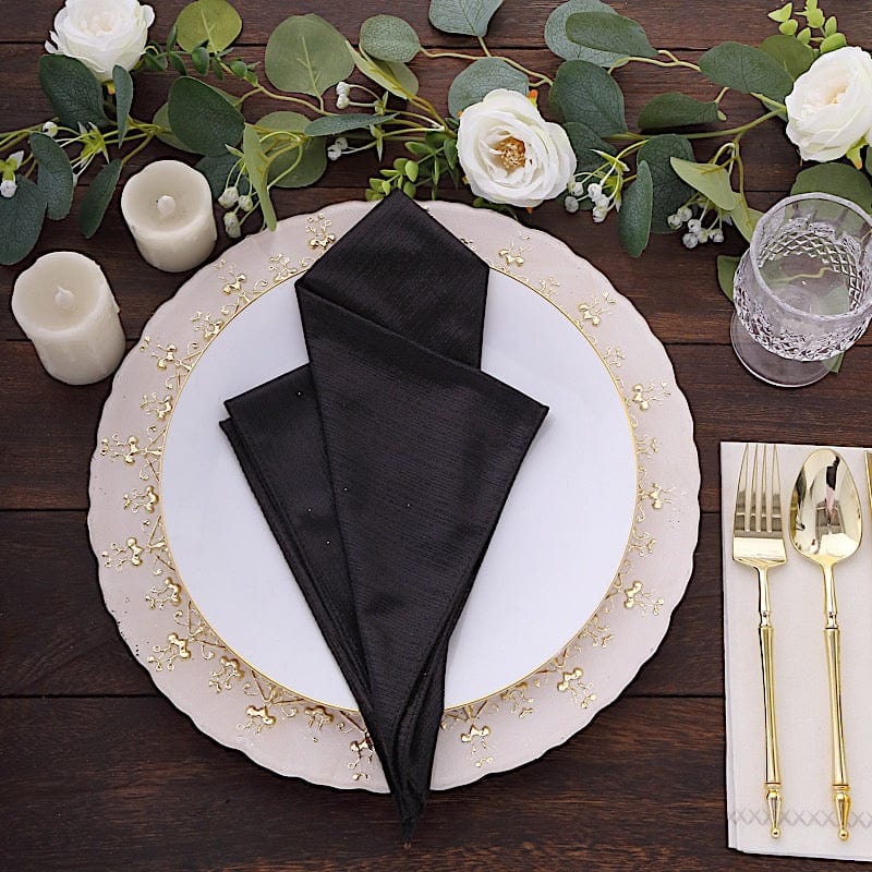 5 Shimmer 20" x 20" Sequin Dots Polyester Dinner Napkins