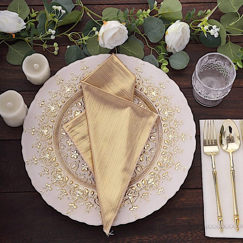 5 Shimmer 20" x 20" Sequin Dots Polyester Dinner Napkins