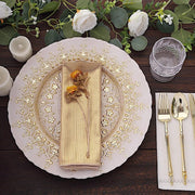 5 Shimmer 20" x 20" Sequin Dots Polyester Dinner Napkins