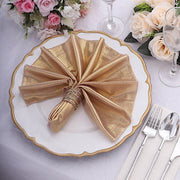 5 Shimmer 20" x 20" Sequin Dots Polyester Dinner Napkins