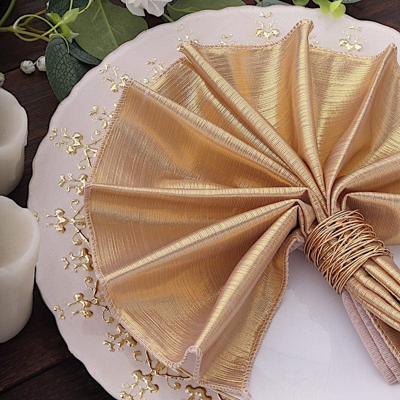 5 Shimmer 20" x 20" Sequin Dots Polyester Dinner Napkins