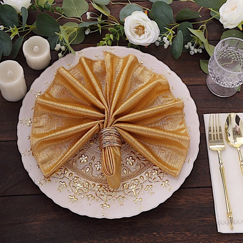 5 Shimmer 20" x 20" Sequin Dots Polyester Dinner Napkins