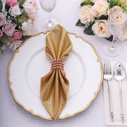 5 Shimmer 20" x 20" Sequin Dots Polyester Dinner Napkins