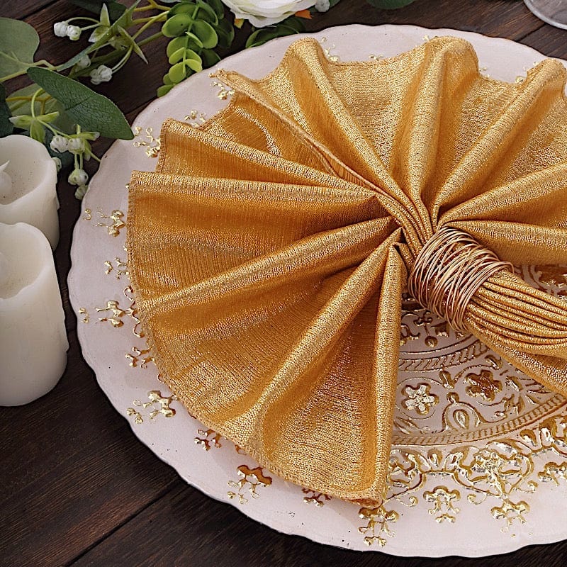 5 Shimmer 20" x 20" Sequin Dots Polyester Dinner Napkins