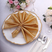 5 Shimmer 20" x 20" Sequin Dots Polyester Dinner Napkins