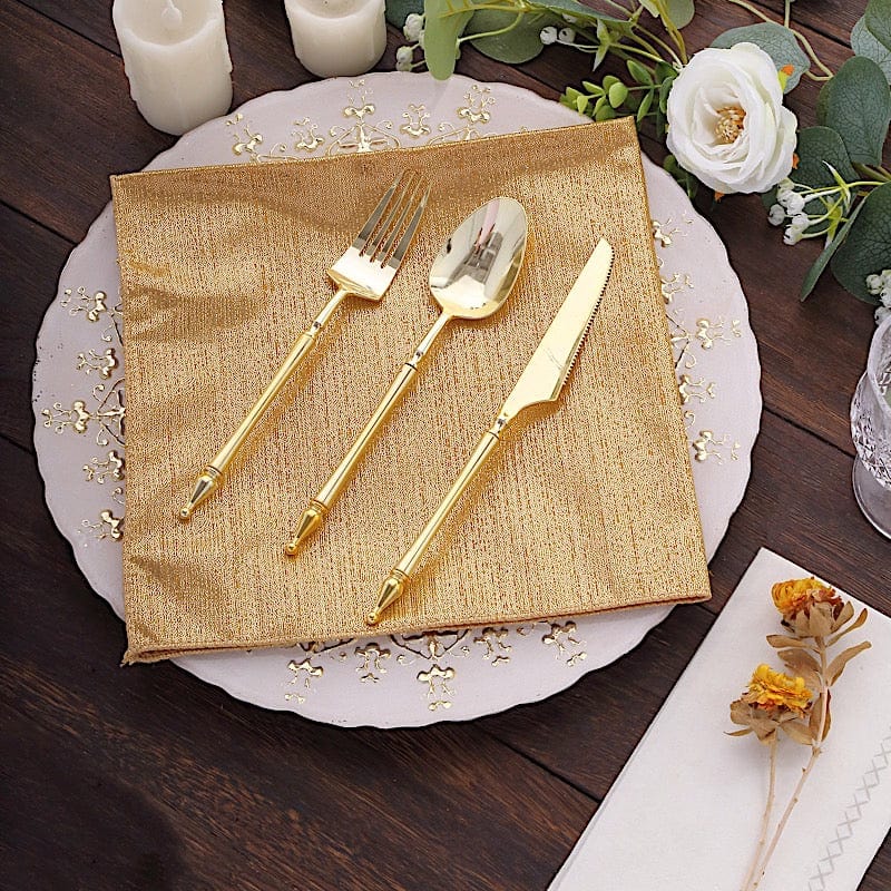 5 Shimmer 20" x 20" Sequin Dots Polyester Dinner Napkins