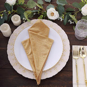 5 Shimmer 20" x 20" Sequin Dots Polyester Dinner Napkins