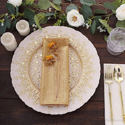 5 Shimmer 20" x 20" Sequin Dots Polyester Dinner Napkins