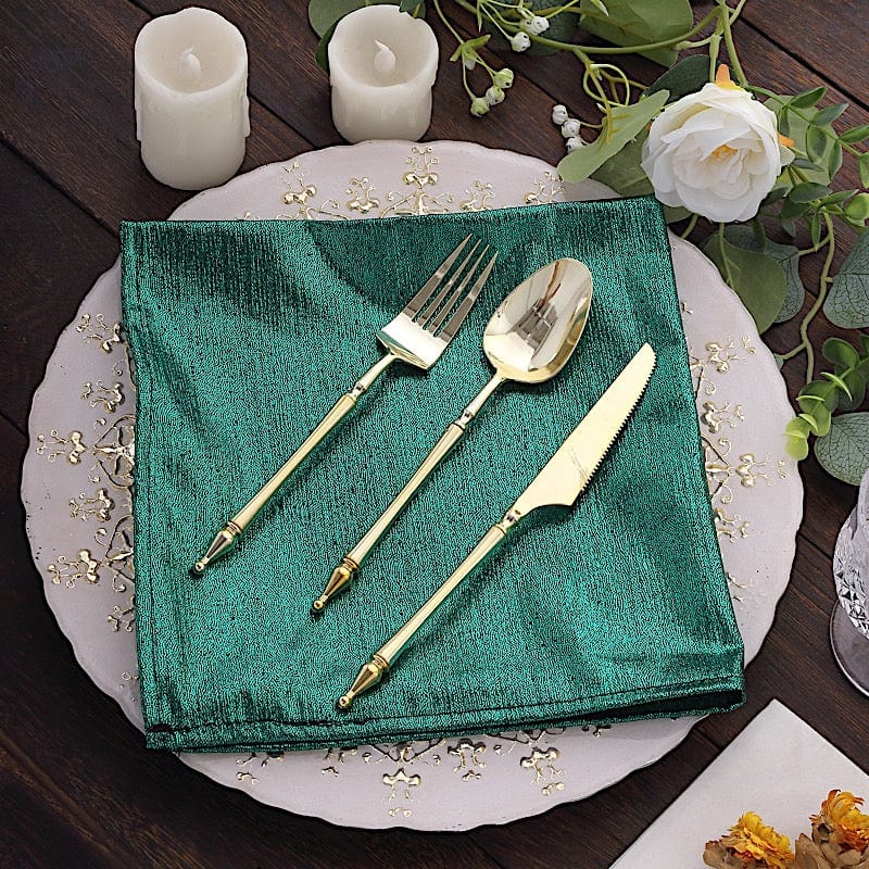 5 Shimmer 20" x 20" Sequin Dots Polyester Dinner Napkins