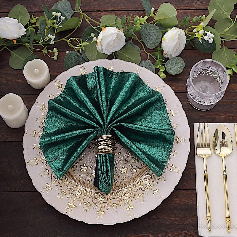 5 Shimmer 20" x 20" Sequin Dots Polyester Dinner Napkins