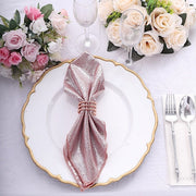 5 Shimmer 20" x 20" Sequin Dots Polyester Dinner Napkins