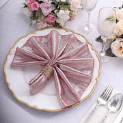 5 Shimmer 20" x 20" Sequin Dots Polyester Dinner Napkins