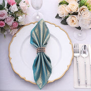 5 Shimmer 20" x 20" Sequin Dots Polyester Dinner Napkins