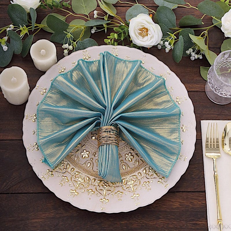 5 Shimmer 20" x 20" Sequin Dots Polyester Dinner Napkins