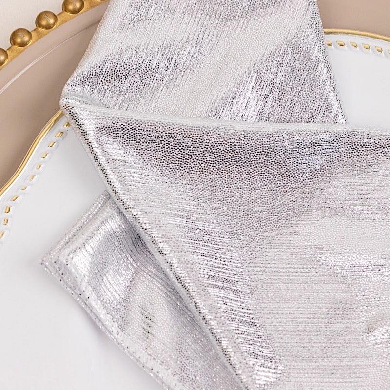 5 Shimmer 20" x 20" Sequin Dots Polyester Dinner Napkins