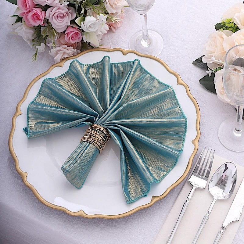 5 Shimmer 20" x 20" Sequin Dots Polyester Dinner Napkins